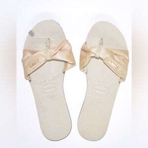 Havaianas Womens You St. Tropez Shine Sandals Beige Women's Size 7/8 Flip Flops